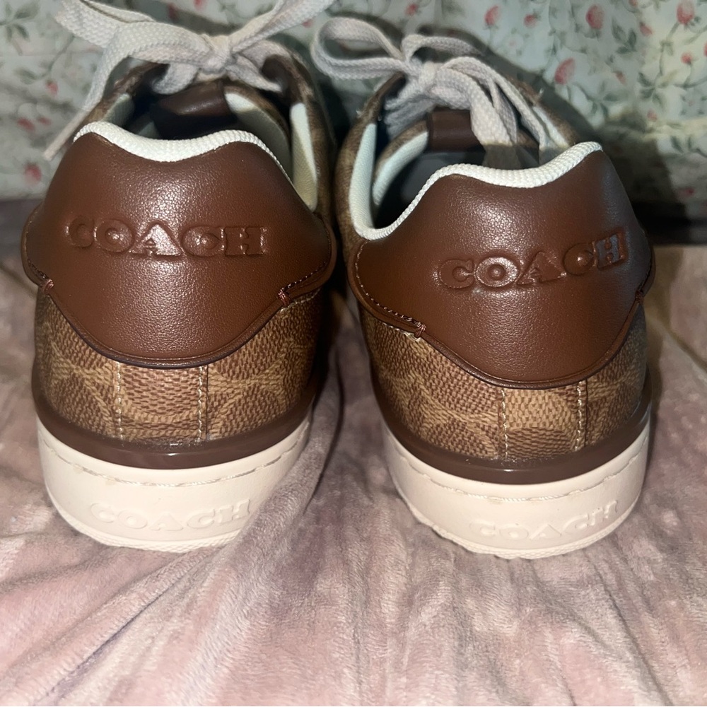 Brown Monogram Coach Sneakers with Laces Like New Worn Only Once - Picture 11 of 14